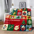 thumbnail image 2 of Merry Christmas Blanket Santa Claus Throw Blanket, Snowman Pattern Flannel Throw Super Soft Cozy Plush Xmas New Year Holiday Blanket for Couch Sofa Bed Gift Blanket Xmas3003-80 x60, 2 of 3