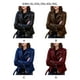 thumbnail image 5 of Qarigey Manténgase cómodo y a la moda con un abrigo ajustado adecuado para cualquier actividad al aire libre Chaqueta de moto Abrigos y chamarras Marrón 5XL, 5 of 6