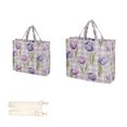 thumbnail image 3 of Corduroy Composite Fabric Tote Bag Magnetic Snap Large Capacity Crossbody Bag Beige Shoulder Strap Beautiful Pinkish-purple Tulips, 3 of 8