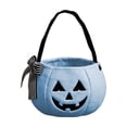 thumbnail image 2 of YAMB Halloween Handheld Bow Embroidered Candy Bag, Cute Pumpkin Shaped Candy Bucket with Handles, Portable Spacious Goodie Collecting Bag for Home Party Table Decor & Party Prop, Blue, 2 of 6