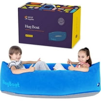 Inflatable Compression Boat Lounger for Kids – Sensory Therapy Seat with Air Pump & Repair Kit – Aqua