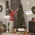 thumbnail image 3 of HOMCOM 7 ft Prelit Pop Up Christmas Tree, Collapsible Xmas Tree, Green, 3 of 10