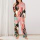 thumbnail image 2 of Balery Colorful Cat With Flowers Conjunto de Pijama con Estampado para Mujer, Conjunto de Dos Piezas con Manga Larga, Ropa de Dormir Suave con Bolsillos, Pijamas Cómodos-Large, 2 of 7
