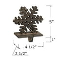 thumbnail image 3 of Red Co. 5" Decorative Cast Iron Stocking Holder with Hook in Old Bronze Finish – Snowflake, 3 of 3
