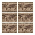 thumbnail image 2 of MKHERT Old Wood Texture with World Map in Vintage Style Placemats Table Mats for Dining Room Kitchen Table Decoration 12x18 inch,Set of 6, 2 of 4