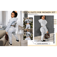 thumbnail image 4 of Akmipoem Women Hoodie Tracksuit 2 Piece Fall Outfit Crop Pullover Jogger Sweatpants Sweatsuit Set, 4 of 5