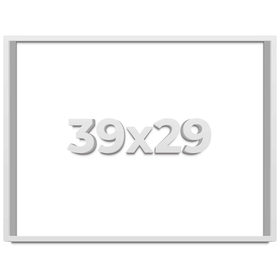 39x29 Shadow Box Frame White | 1 Inches Deep Real Wood Contemporary Shadowbox Display Frame | UV