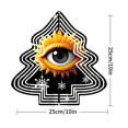 thumbnail image 2 of Stylized Metal Christmas Tree Wind Spinner with Eye & Sun Pattern - Unique Garden Decoration for Yard & Holiday Cheer, 2 of 5