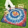 thumbnail image 6 of Colorful Tie Dye Vortex Picnic Blanket Waterproof Outdoor Beach Blanket Hand-held Pad Suitable for Travel, Camping, Beach, Family Gatherings, 6 of 7
