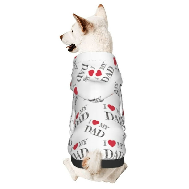 Balery I Love My Dad Sudadera con Capucha para Perros Pequeños – Ropa para Mascotas, Disfraz para Perros y Gatos, Ideal para Fiestas y Cosplay-X-Large