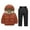 Brown, variant on Kids Winter Puffer Set Boy Girl 2-Piece Quilted Down Jacket and Sn𝗼w Pants Set Insulated Fleece Lined Snowsuit Warm Ski Suits