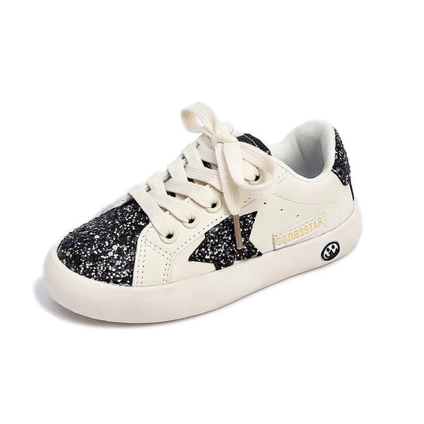 Zapatos de tablero de estrella hexagonal con purpurina a la moda para niños, novedad de verano primavera 20224, zapatos blancos informales para hombres y mujeres