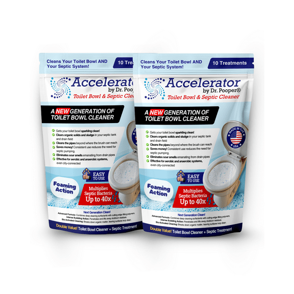 Accelerator by Dr. Pooper® Toilet Bowl & Septic Cleaner – 2-Pack Value Bundle
