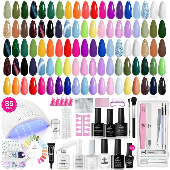 Kit de esmaltes de uñas en gel Beetles Winter Gel con luz UV, 85 unidades
