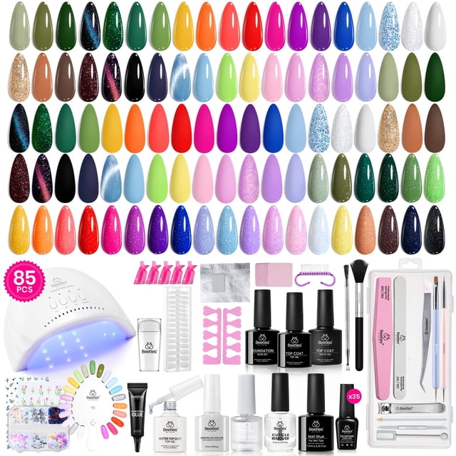 Kit de esmaltes de uñas en gel Beetles Winter Gel con luz UV, 85 unidades