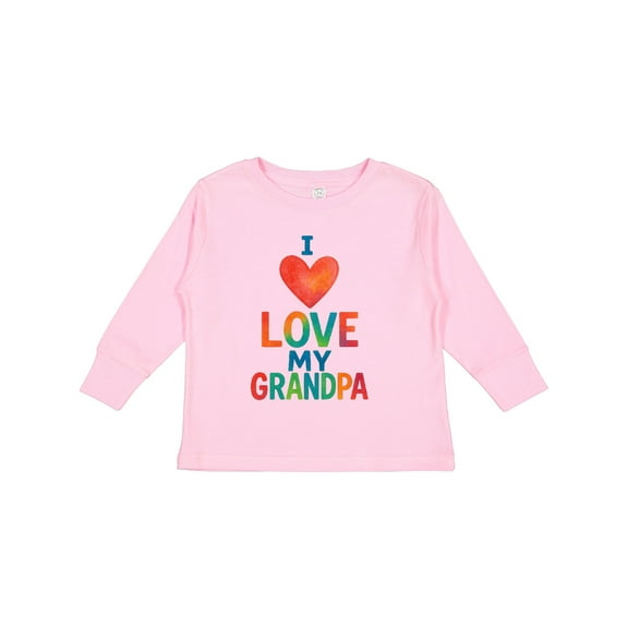 Inktastic I Love My Grandpa Colorful Heart Boys or Girls Long Sleeve Toddler T-Shirt