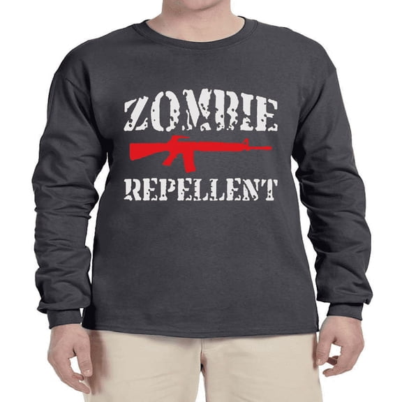 Zombie Repellent Funny Halloween Gamer T-shirt Long Sleeve Mens