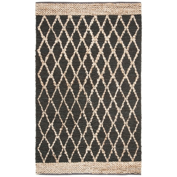 SAFAVIEH Natural Fiber Ingram Geometric Area Rug, 8' x 10', Charcoal