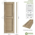 thumbnail image 2 of Ekena Millwork 15"W x 74"H Rustic Two Equal Louver Sandblasted Faux Wood Shutters (Per Pair), Primed Tan, 2 of 12