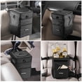 thumbnail image 3 of Mikhai Car Trash Can with Lid and Storage Pockets - Leak-Proof Organizer, Waterproof Car Accessories, Multipurpose Car Garbage Can, 2 Gallons, Black, 3 of 8