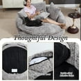 thumbnail image 5 of Homefun 55" Oversize Round Chair Couch Lounge Chaise Indoor,Comfy Boneless Sleeper Sofa Bed with 5 Pillows for Reading LivingRoom(Light Grey), 5 of 9