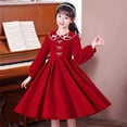 thumbnail image 1 of Robe Princesse Fille Automne Bébé Enfant Robe de Bal Manches Longues Robes Mariage Anniversaire Robe de Fête Vestidos Ado Enfants Vêtements, 1 of 7