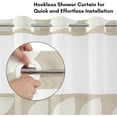 thumbnail image 3 of Americanflat Rideau de Douche Sans Crochets 72x75 - Rideau de Douche Moderne Résistant à l'Eau avec Panneau Transparent, Doublure à Encliqueter et Oeillets Durables - 100 % Polyester - Beige Chaud et Ivoire, 3 of 5