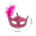 thumbnail image 2 of Unique Bargains 1 Pc Princess Feather Half Face Party Mask for Masquerade Party Rose Red, 2 of 5