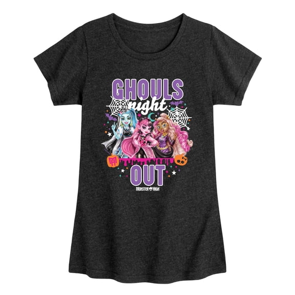 Monster High - Ghouls Night Every Night Fitted Short Sleeve Graphic T-Shirt
