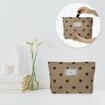 thumbnail image 7 of Unique Bargains Corduroy Makeup Bags Corduroy Polka Dot Cosmetic Bag Makeup Bag Brown, 7 of 7