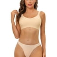 thumbnail image 1 of Sostenes minimizadores para mujeres INSPIRE CHIC, sin costuras, cómodos, con tirantes anchos ajustables, inalámbricos, color beige, talla L, 1 of 1
