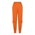 thumbnail image 4 of Sweatpants For Women Solid Color Sports Loose Casual Oversize Orange Training Joggers (L), 4 of 8
