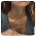 thumbnail image 1 of Collar de lentejuelas galvanizadas con tubo de cobre y metal multicapa de estilo europeo y americano, collar de moda simple, 1 of 5