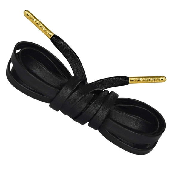 Loop King Laces Leather Shoe Laces with Metal Aglet Tips for Men Women Kids, 1 Pair