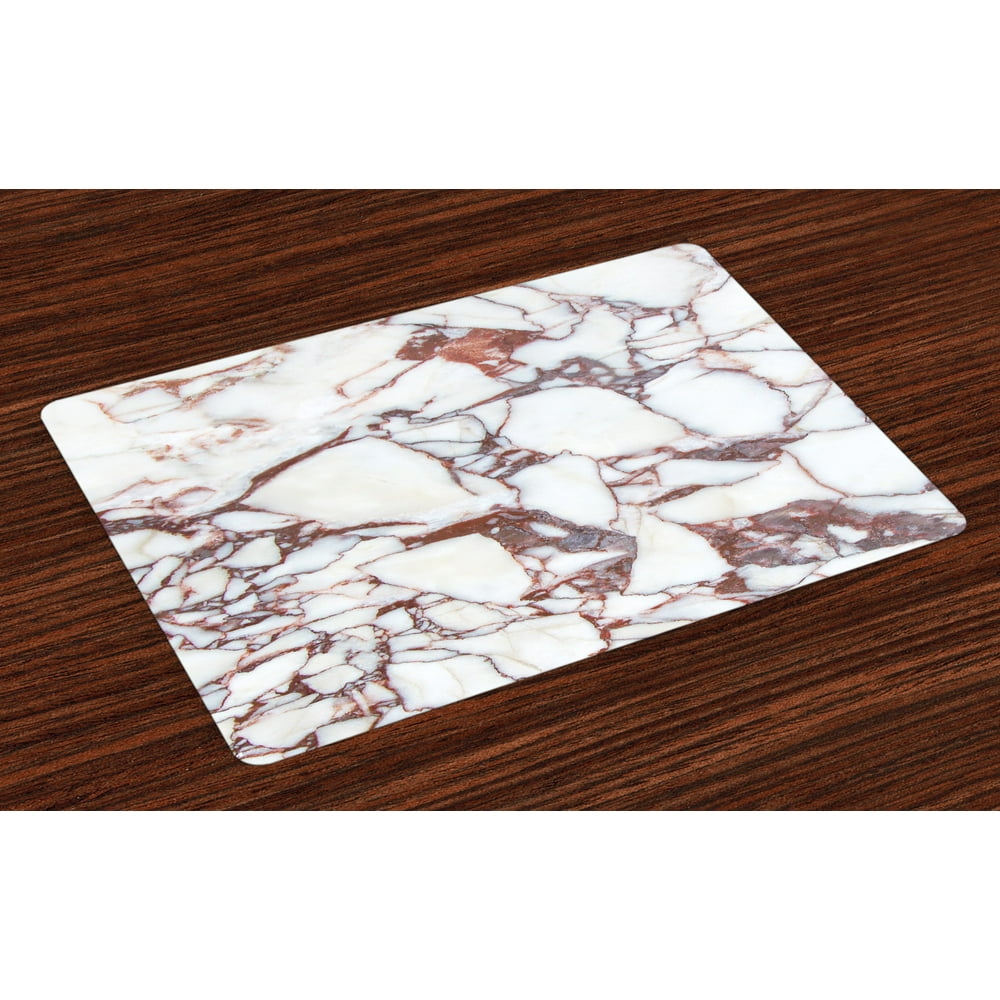 Marble Placemats Set of 4 Dolomite Rocks Pattern with Characteristic