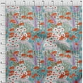 thumbnail image 4 of oneOone Cotton Poplin Twill Light Blue Fabric Asian Floral Botanical Flower Fabric For Sewing Printed Craft Fabric By The Yard 56 Inch Wide, 4 of 4