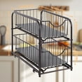 thumbnail image 3 of SoildPal Set of 2 Under Sink Organizer Pull Out, 2 Tier Sliding Storage Drawer, Stackable Cabinet Shelf Baskets for Kitchen Bathroom Countertop, 3 of 7