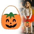 thumbnail image 2 of BinKFF Halloween Pumpkin Plush Tote Bucket, Halloween Trick or Treat Bag - Cute Bat Pumpkin Candy Bucket Tote, Multipurpose Reusable Felt Basket for Kids Party Favors Gifts, 2 of 9