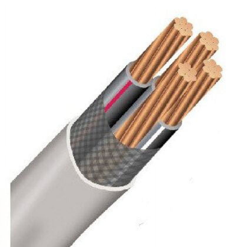 100 Ft Nassau 3 AWG Copper SER Service Entrance Cable, 4 Conductor, 600V, Gray