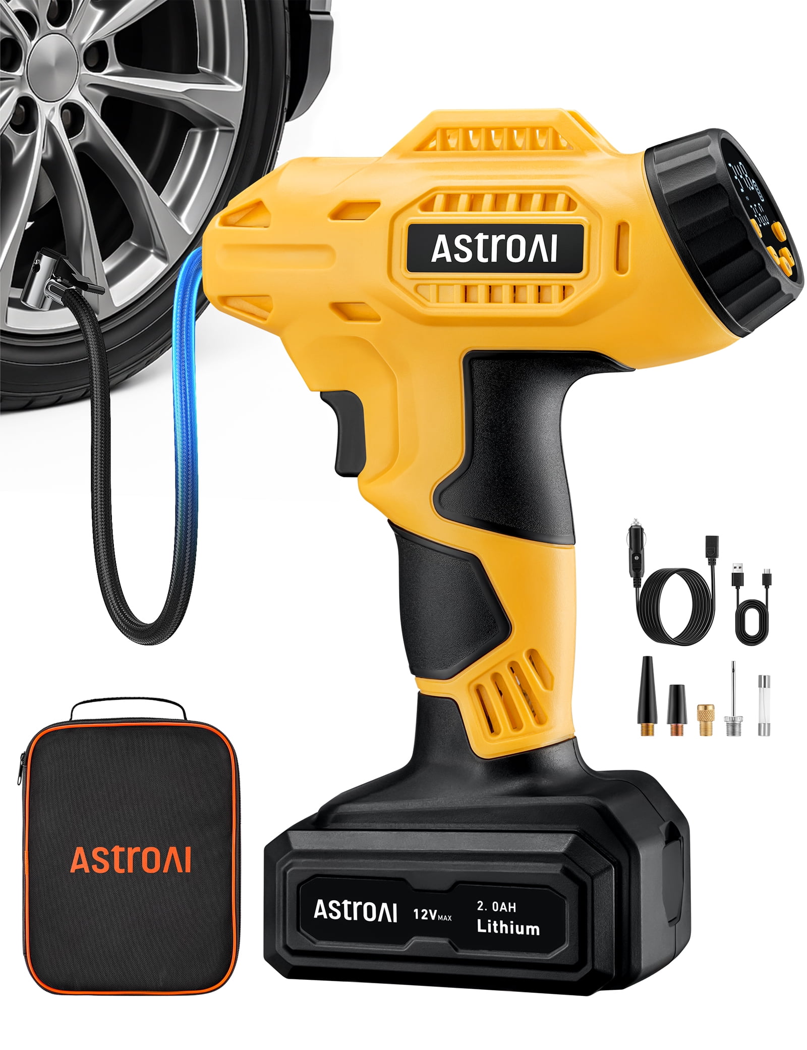 AstroAI C3 Cordless Tire Inflator Air Compressor 12V Rechargeable Battery Powered 160PSI