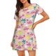 thumbnail image 1 of Fotbe Dinosaur Bata de Dormir para Mujer con Estampado, Camisón de Algodón de Manga Corta, Ropa de Dormir Casual, 1 of 6