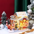thumbnail image 6 of EUDIDV Christmas Products Christmas Wooden DIY Glowing Christmas House Puzzle Ornaments Toys Festive Supplies, 6 of 7
