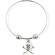 EMERALD PARK JEWELRY Skull and Bones Fancy Charm Bangle