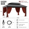 thumbnail image 2 of Pakunoda 13' X 6.5' Gazebo Universal Replacement Privacy 4-Panel Curtains, Waterproof Outdoor Curtains Terrared Sidewall with Zipper for Patio Garden Backyard 12' X 14' Gazebo, Curtain Only, 2 of 8