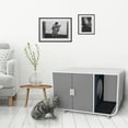 thumbnail image 2 of Teamson Pets Large Dyad Wooden Cat Litter Box Enclosure and Cabinet/Side Table, Alpine White/Gray, 2 of 5