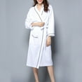 thumbnail image 5 of Hvyesh Men Bathrobe Waffle Spa Bathrobe Soft Solid Kimono Bath Robe Lightweight Bathrobes Nightgown Robes, 5 of 8