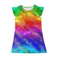 thumbnail image 4 of LNWUY Toddler Girls Fashion Star Printed Fly Sleeve Dress Summer Kids Dresses Sleeveless Round Neck Dresses Multicolor 11 Years, 4 of 6