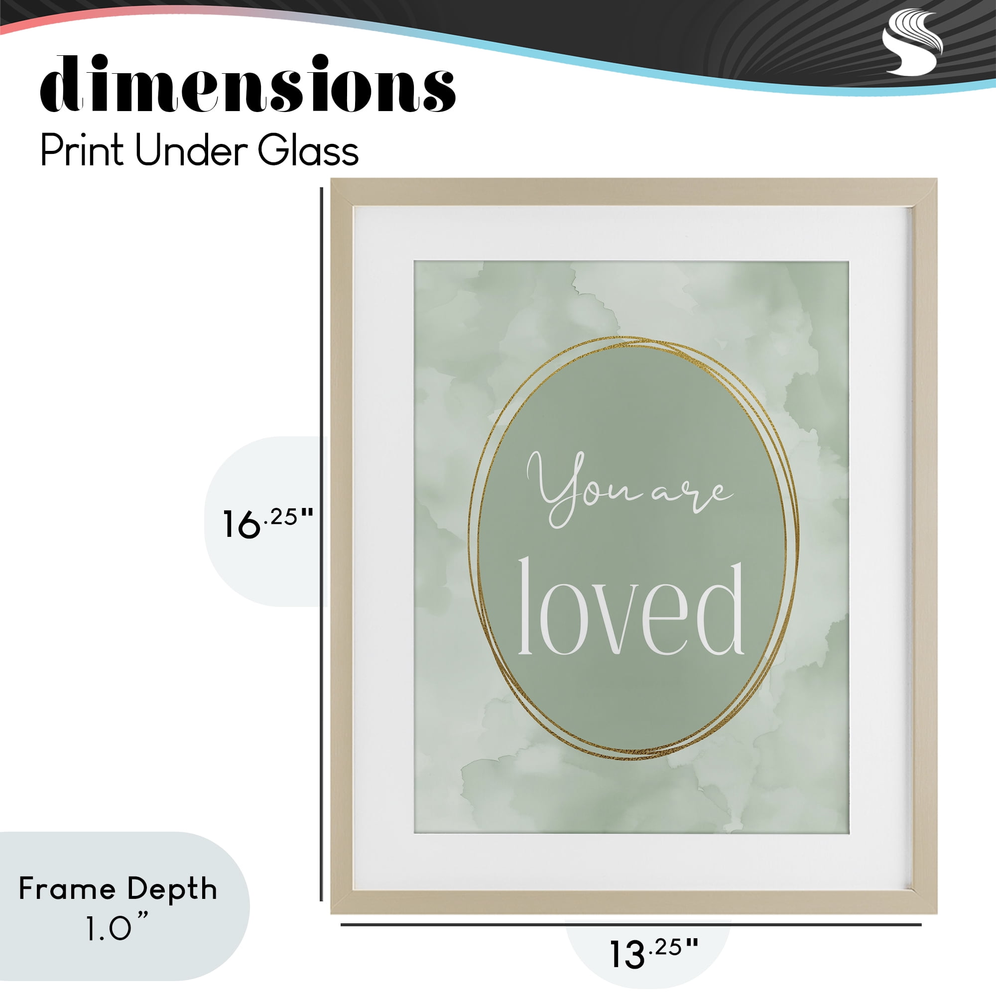 Stupell Industries Green Golden Affirmation Birch Framed Print Under Glass, design by Christine Simpson Art