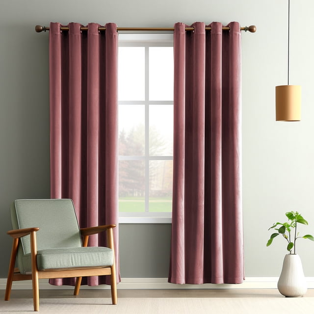 Curtain Velvet Thickened Blackout Roman Rod Bedroom Living Room Hotel Solid Color Polyester Curtain