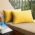 thumbnail image 5 of Humble and Haute Sunbrella Canvas Sunflower Knife-edge Outdoor Pillows (Set of 2) 12 in H x 24 in W, 5 of 5